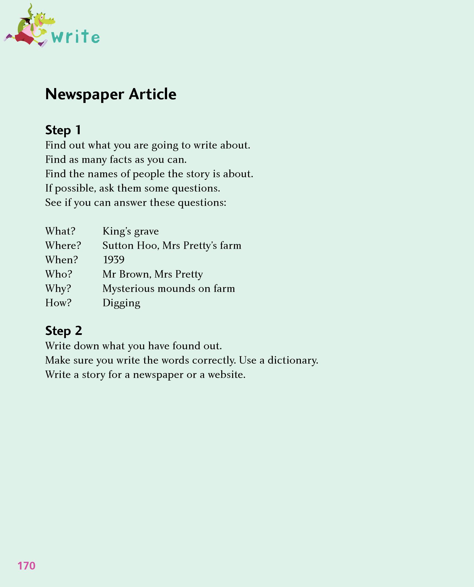 Write – Newspaper Article - Write – Newspaper Article